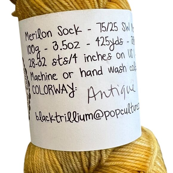 Hand-Dyed Merilon Sock Yarn 3.5oz 100g 75/25 SW Merino/Nylon Antique Colorway - Picture 2 of 4